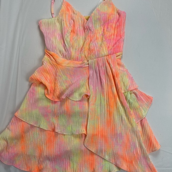 NWT 4S13NNA Multicolor Shay Pleated Tie-Dye Mini Dress – Lined (Size S) - Picture 4 of 12